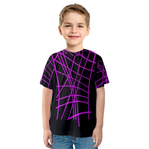 Neon Purple Abstraction Kid s Sport Mesh Tee by Valentinaart