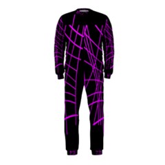 Neon Purple Abstraction Onepiece Jumpsuit (kids) by Valentinaart