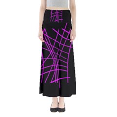 Neon Purple Abstraction Maxi Skirts