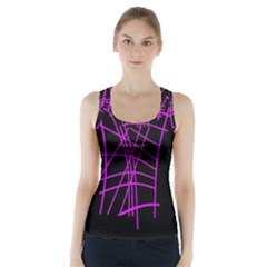 Neon Purple Abstraction Racer Back Sports Top