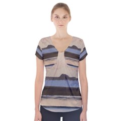 Bamburgh Paint Short Sleeve Front Detail Top