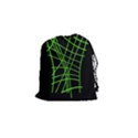 Green neon abstraction Drawstring Pouches (Small)  View1