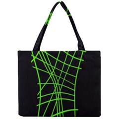 Green Neon Abstraction Mini Tote Bag by Valentinaart