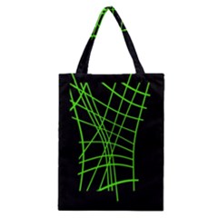 Green Neon Abstraction Classic Tote Bag by Valentinaart