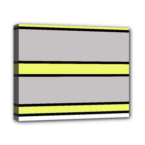 Yellow And Gray Lines Canvas 10  X 8  by Valentinaart