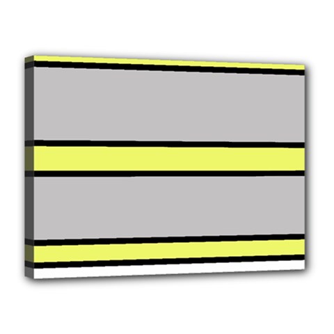 Yellow And Gray Lines Canvas 16  X 12  by Valentinaart