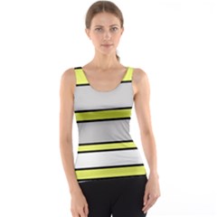 Yellow And Gray Lines Tank Top by Valentinaart