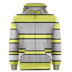 Yellow And Gray Lines Men s Zipper Hoodie by Valentinaart