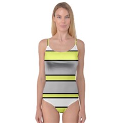 Yellow And Gray Lines Camisole Leotard 