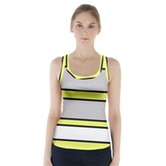 Yellow And Gray Lines Racer Back Sports Top by Valentinaart