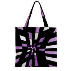 Purple Abstraction Zipper Grocery Tote Bag