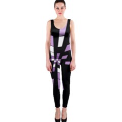 Purple Abstraction Onepiece Catsuit by Valentinaart