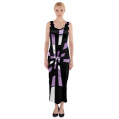 Purple Abstraction Fitted Maxi Dress by Valentinaart