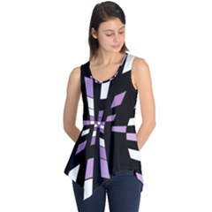 Purple Abstraction Sleeveless Tunic