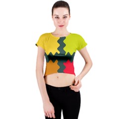 4 Shapes                                                                                 Crew Neck Crop Top by LalyLauraFLM