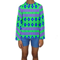 Rhombus And Stripes                                                                                    Kid s Long Sleeve Swimwear