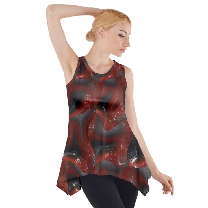 Red grey 3d design                                                                                    Side Drop Tank Tunic