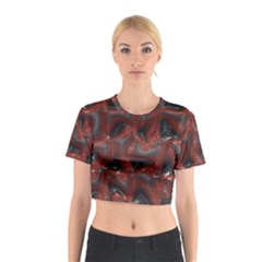 Red Grey 3d Design                                                                                    Cotton Crop Top