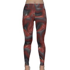 Red Grey 3d Design                                                                                    Yoga Leggings by LalyLauraFLM