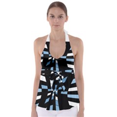 Blue Abstraction Babydoll Tankini Top