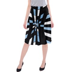 Blue Abstraction Midi Beach Skirt