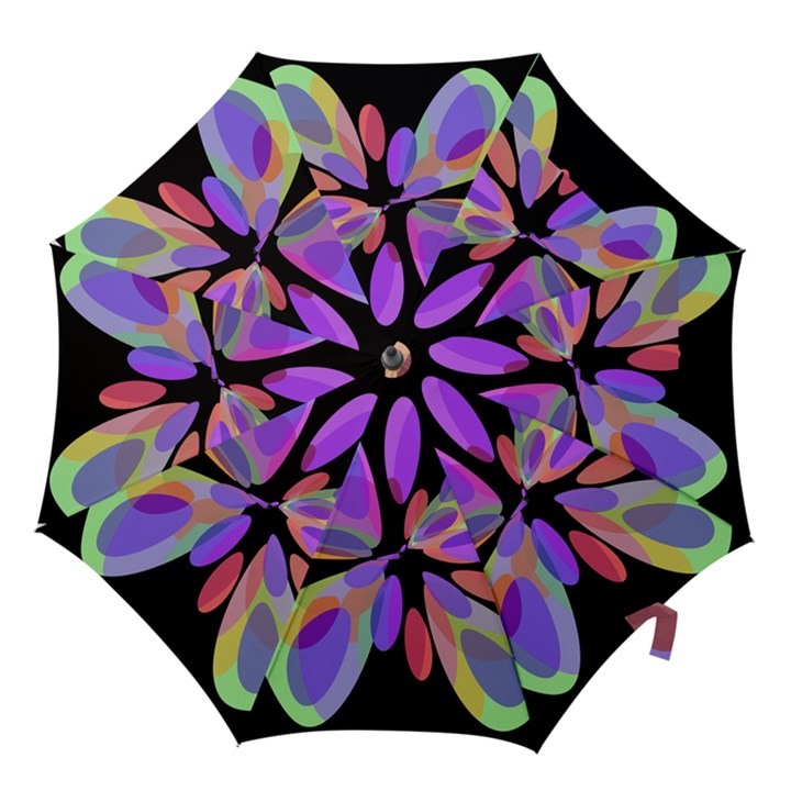 Colorful abstract flower Hook Handle Umbrellas (Small)