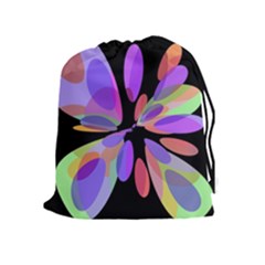 Colorful abstract flower Drawstring Pouches (Extra Large)