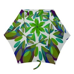 Green Abstract Flower Mini Folding Umbrellas