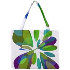 Green Abstract Flower Mini Tote Bag