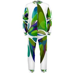 Green Abstract Flower Onepiece Jumpsuit (men)  by Valentinaart