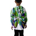 Green abstract flower Hooded Wind Breaker (Kids) View2