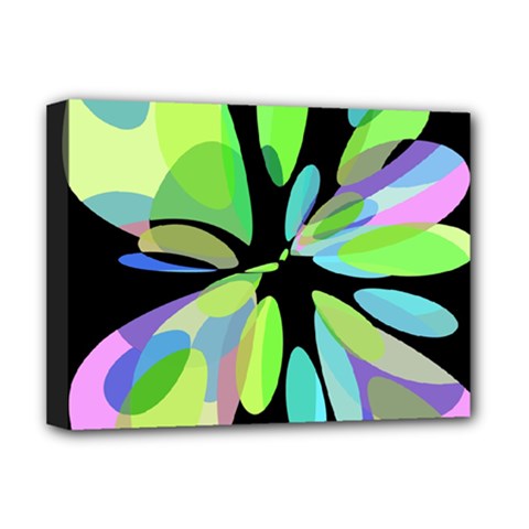 Green Abstract Flower Deluxe Canvas 16  X 12   by Valentinaart