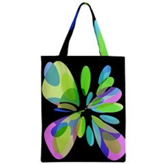 Green Abstract Flower Zipper Classic Tote Bag by Valentinaart