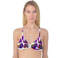 Colorful Abstract Flower Reversible Tri Bikini Top by Valentinaart