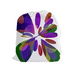 Colorful Abstract Flower Drawstring Pouches (extra Large)