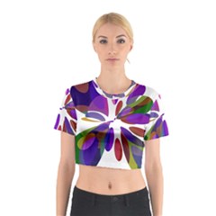 Colorful Abstract Flower Cotton Crop Top