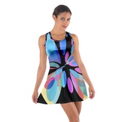 Blue Abstract Flower Racerback Dresses by Valentinaart