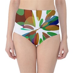 Colorful Abstract Flower High-waist Bikini Bottoms by Valentinaart