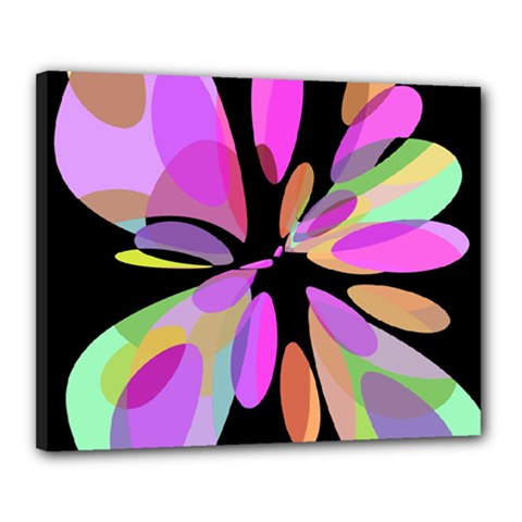 Pink Abstract Flower Canvas 20  X 16  by Valentinaart