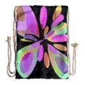 Pink abstract flower Drawstring Bag (Large) View2