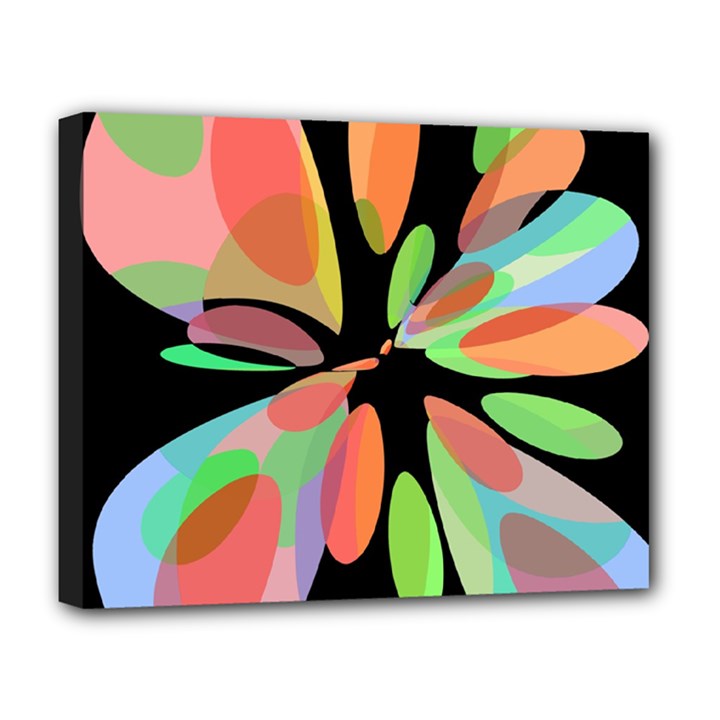 Colorful abstract flower Deluxe Canvas 20  x 16  