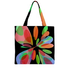 Colorful Abstract Flower Zipper Grocery Tote Bag