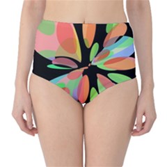 Colorful Abstract Flower High-waist Bikini Bottoms by Valentinaart