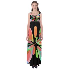 Colorful Abstract Flower Empire Waist Maxi Dress