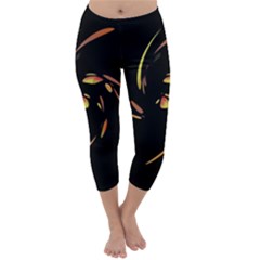 Orange Twist Capri Winter Leggings  by Valentinaart