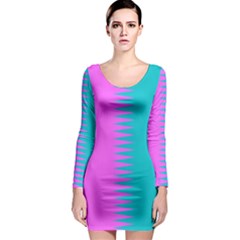 Contrast Color Long Sleeve Bodycon Dress by olgart