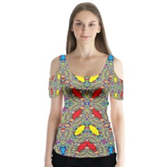  Spice One Butterfly Sleeve Cutout Tee 