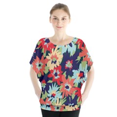 Alexa Floral Batwing Chiffon Blouse