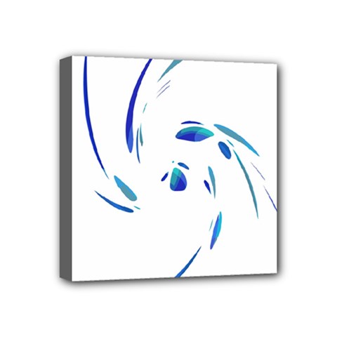 Blue Twist Mini Canvas 4  X 4  by Valentinaart