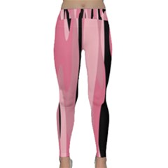 Black And Pink Camo Abstract Yoga Leggings by TRENDYcouture